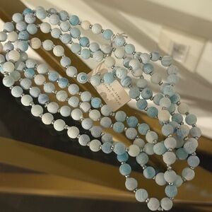 Iris & Lily pale blue crackled stone long necklace NWT